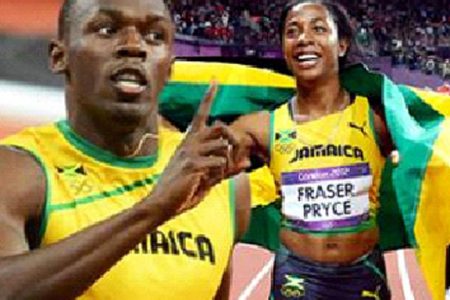 Usain Bolt and Shelly-Ann Fraser Pryce 