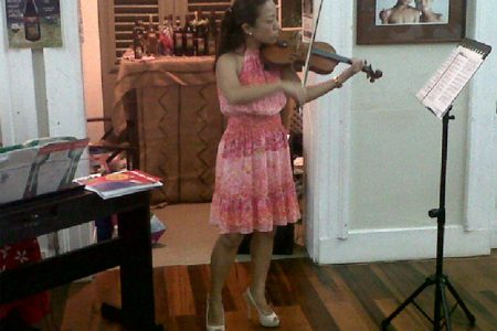 Chie Clarke on the violin
