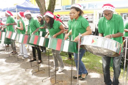 Spot concert: Ministry of Education/Allied Arts in a steelband spot concert on Main Street on Thursday.