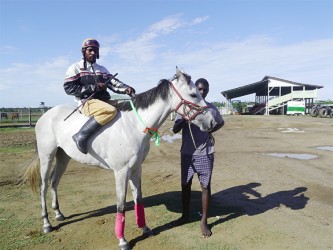 Winston Appadu  on a race horse