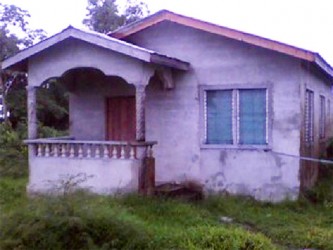 The house where Sookdai Basdeo’s body was found by her reputed husband. 