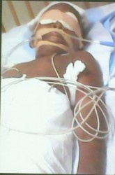  Little Jaden in the ICU of the Georgetown Public Hospital Corporation before he died.