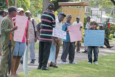 Guyana Telecommunications Corporation/ Guyana Telephone and Telegraph pensioners continuing their protest today for their pensions.