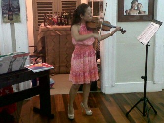 Chie Clarke on the violin at Moray House on Thursday.