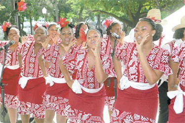  Performers at a parang competition in Woodford Square, Port of Spain in 2012 (Photo courtesy of the Trinidad Guardian) 