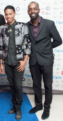 Travis Bowen and Barbados Music, Fashion and Film Awards Producer Ronnie Morris (Photo by Aubrey James) 