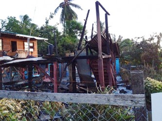 The remains of the house after Thursday night’s fire 