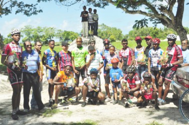 Winners and runners up for yesterday’s programme at the National Park pose for a group photo. (Orlando Charles photo) 