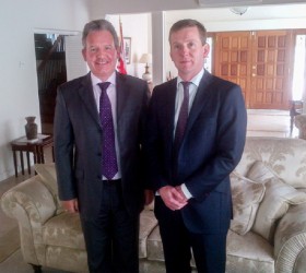 British High Commissioner to Guyana Andrew Ayre (left) and Barrister-at-Law John McKendrick 