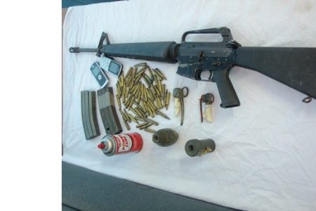 The rifle and grenades (Police photo)