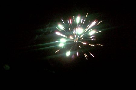 Fireworks on New Years Day at Karaudarnau