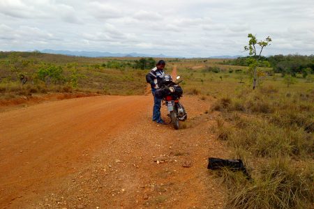 Taking a breather on the long trip to Lethem