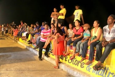 Part of the crowd that gathered on the seawall on Tuesday night for the GDF fireworks.