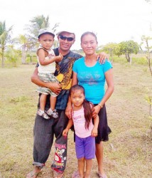 A family taking a walk 