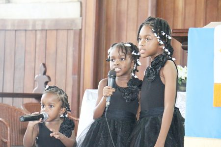 Terry Holder’s granddaughters sang a tribute to him.