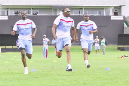 The West Indies players will be going at full speed today in an effort to defeat Ireland in the first of two T20 internationals. (WICB media photo)