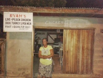 Sabita Nandoo standing in front of her business, where she was robbed yesterday afternoon. 