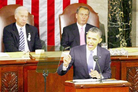 President Obama delivering his State of the Union address last Tuesday
