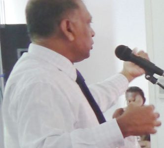 Agriculture Minister Dr Leslie Ramsammy during his address
