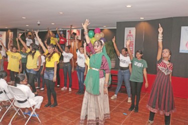 Dancers of the Flash Mob group come together to show their support for the One Billion Rising event held yesterday. 