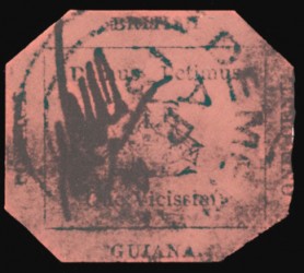 The unique 19th century stamp, believed to be the last of its kind. (BBC News photo)