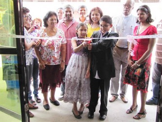 The cutting of the ribbon 