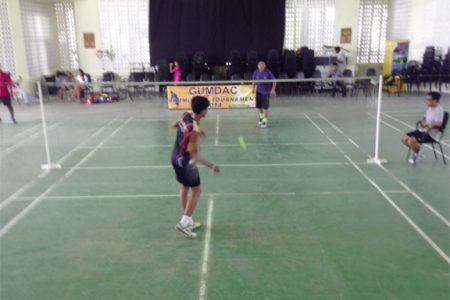 Two title winner Narayan Ramdhani in action on Saturday.