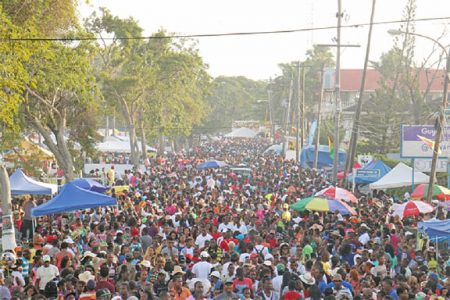 Huge: A massive Mash gathering as viewed from Vlissengen Road yesterday. (Arian Browne photo)
