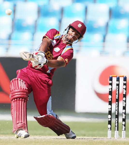 Nicholas Pooran on the go during his 143 yesterday. 