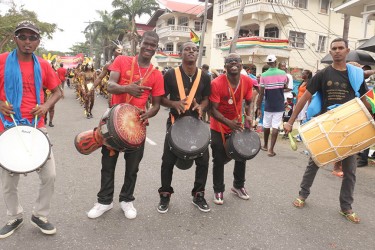Drummers from the Progressive Youth Organisation