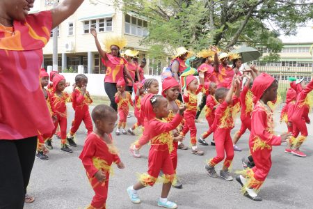 South Road.doc
Jump and wave? South Road Municipal Day Care Centre tots during a mini Mash parade today (Photo by Arian Browne)
