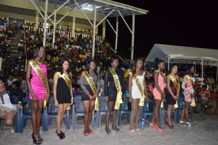 The beauties who, in April will compete for the crown of Miss Bartica Regatta. (GINA photo)