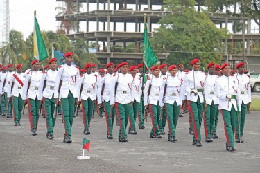 A march past of GDF troops at the commissioning parade for the Standard Officers’ Course #46 at the Drill Square Base Camp Ayanganna, Thomas Lands.