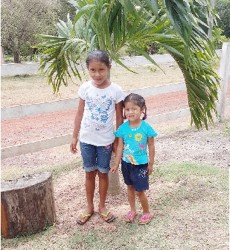 Siblings heading  home from church