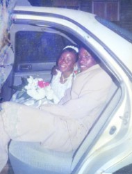 Happier times: Tamika Miller and Andrew Patterson on their wedding day 