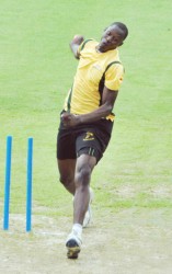 Raun Johnson cranking up some pace yesterday in the nets
