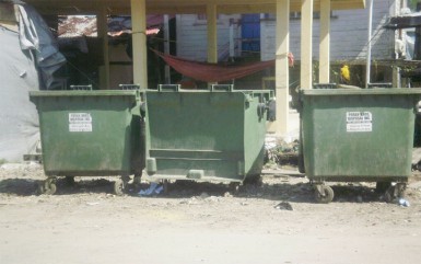 The bins at the Charity Market 