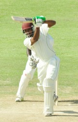 Sunil Ambris driving through the covers during his top knock of 114  