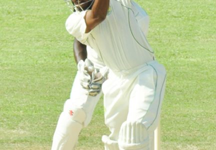 Sunil Ambris driving through the covers during his top knock of 114
