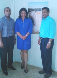 (From left) Anthony Autar, Public Relations Officer of the Guyana Foundation, Supriya Bodden founder of the NGO and Dr. Latchman Narain.