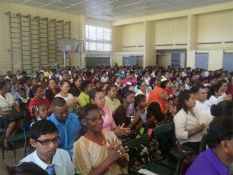 A section of the audience at the opening of the Department of Education Region 2 Bi-Annual Math, Science and Technology Fair