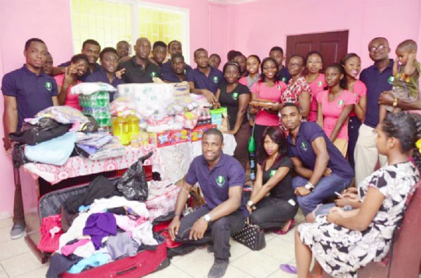 The Nigerian Students’ Association yesterday donated a number of items to the Drop-In Centre on Hadfield Street, including clothing, food items and sanitary supplies. According to the President of the Association Samuel Obiegbusi, the children in the home still stood a fighting chance at a good life despite their present circumstances. “God has kept you alive for a purpose,” he said. The Drop-In Centre houses children up to 18 years old with varying situations. The association comprises of a number of Nigerian students from different universities such as the Texila American University and the University of Guyana. 