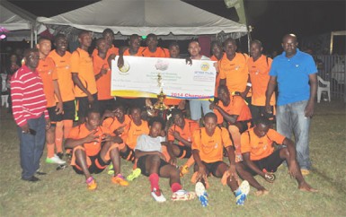 The victorious Slingerz FC team after the victory. (Orlando Charles photo)