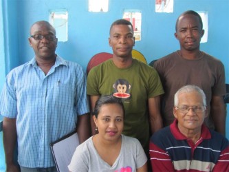 DAFO Executive Members: (L to R - Back row) Vice-Chairman Collin Caesar, Chairman Stanley Jacobs and Treasurer Adrian Bess. (L to R - Front) Women’s Welfare officer Rohini Sooklall and Youth Development Officer Glenn Shivrattan 