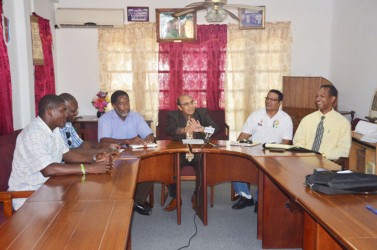 President of the Guyana Olympic Association (GOA), K. Juman Yassin making a point at yesterday’s press briefing. 