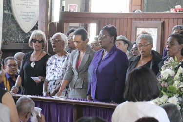  Past students of the Bishops’ High School singing the school song. The late Deborah Backer was a former student of Bishops’ 