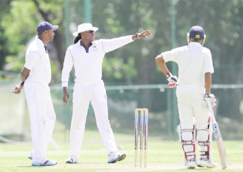 CCC Captain Steven Jacobs makes a strategic field placing. (Photo courtesy of WICB media)