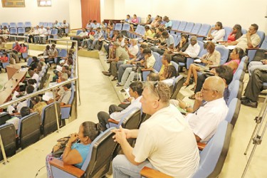 A section of the audience at the Conference Centre on Friday  at the Agro-Processing Forum 