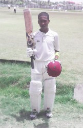 Joshua Persaud following his dismissal after recording his debut U15 Inter- County century 