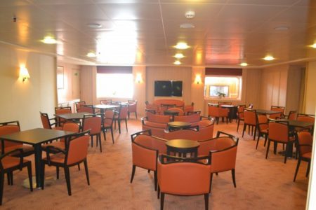 The Livingstone Lounge where passengers of the MV Minerva enjoy lectures (GINA photo)